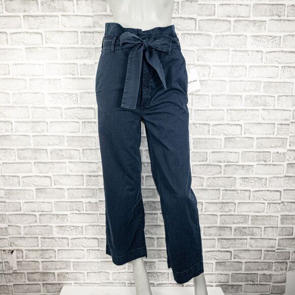 MOTHER Denim Women's Paperbag Greaser Ankle Pants Navy Blue Size 25 - Picture 1 of 13